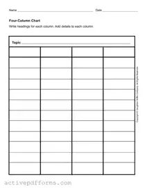 Free Four Column Chart PDF Template