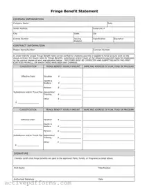 Free Fringe Benefit PDF Template