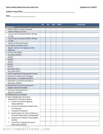 Free Home Health Audit PDF Template