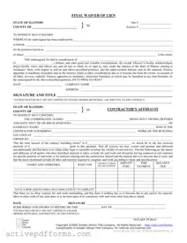 Free Illinois Final Waiver Of Lien PDF Template