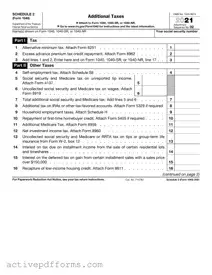 Free IRS Schedule 2 1040 or 1040-SR PDF Template