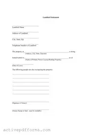 Free Landlord Statement PDF Template