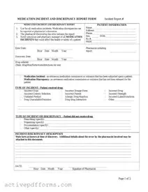 Free Medication Error PDF Template