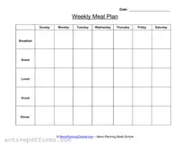 Free Menu Planner PDF Template