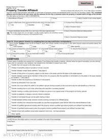 Free Michigan Property Transfer Affidavit 2766 PDF Template