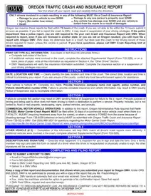 Free Oregon Dmv Accident Report PDF Template