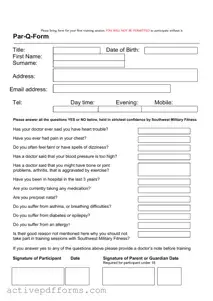 Free Par Q PDF Template