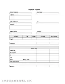 Free Pay Stub PDF Template