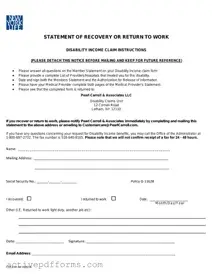 Free Pearl Carroll Disability Claim PDF Template