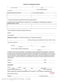 Free Temporary Custody PDF Template