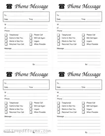 Free Phone Message Slips PDF Template
