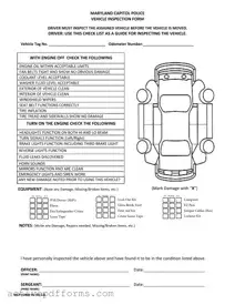 Free Police Vehicle Checklist PDF Template