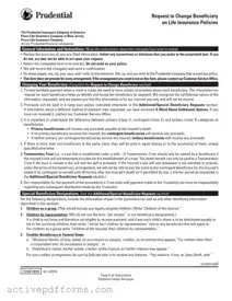 Free Prudential Change Beneficiary PDF Template