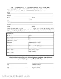Free Puppy Contract PDF Template