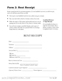 Free Rental Receipt PDF Template