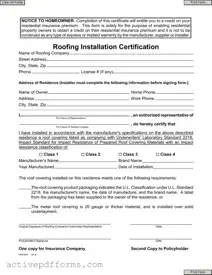 Free Roofing Certificate PDF Template