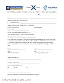 Free Royal Caribbean Parental Consent PDF Template