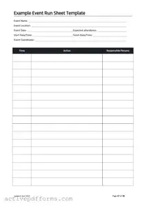 Free Running Sheet PDF Template