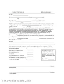 Free Salon Chemical Waiver PDF Template