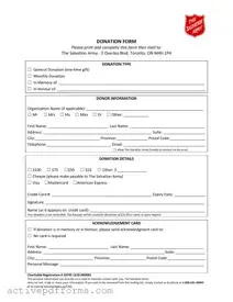 Free Salvation Army Tax Receipt PDF Template