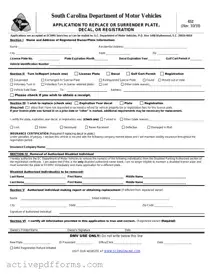 Free Sc 452 Dmv PDF Template