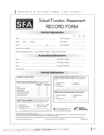 Free School Function Assessment PDF Template