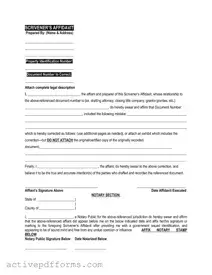 Free Scrivener's Affidavit PDF Template