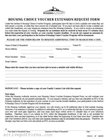 Free Section 8 Voucher Extension PDF Template