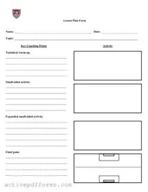 Free Soccer Training Session Plan PDF Template