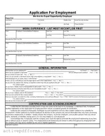 Free Spanish Application Employment PDF Template