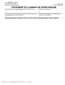 Free SSA SSA-795 PDF Template