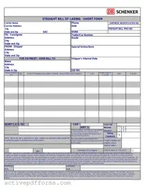 Free Straight Bill Of Lading PDF Template