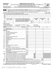 Free IRS Schedule E 1040 PDF Template