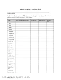 Free Sworn Construction Statement PDF Template