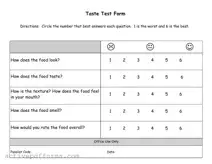 Free Taste Test PDF Template