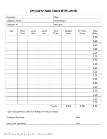 Free Time Card PDF Template