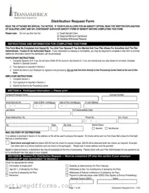 Free Transamerica 401K Withdrawal PDF Template