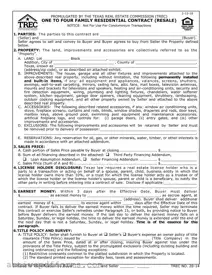 Free TREC One to four family residential contract PDF Template