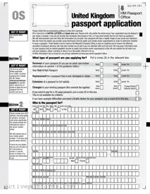 Free Uk Passport Application PDF Template