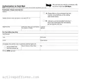 Free Usps Hold Mail Request PDF Template