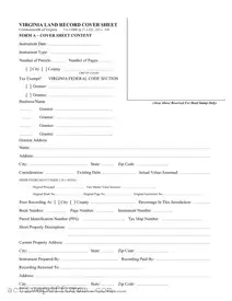 Free Va Land Record Cover Sheet PDF Template