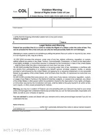 Free Violation Warning PDF Template