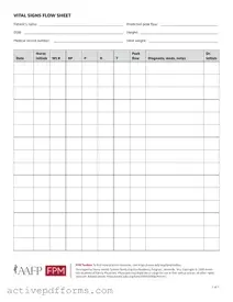Free Vital Signs Flow Sheet PDF Template