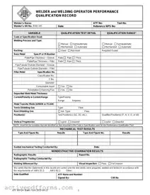Free Welder Performance Qualification Record PDF Template