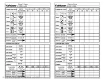 Free Yahtzee Score Card PDF Template