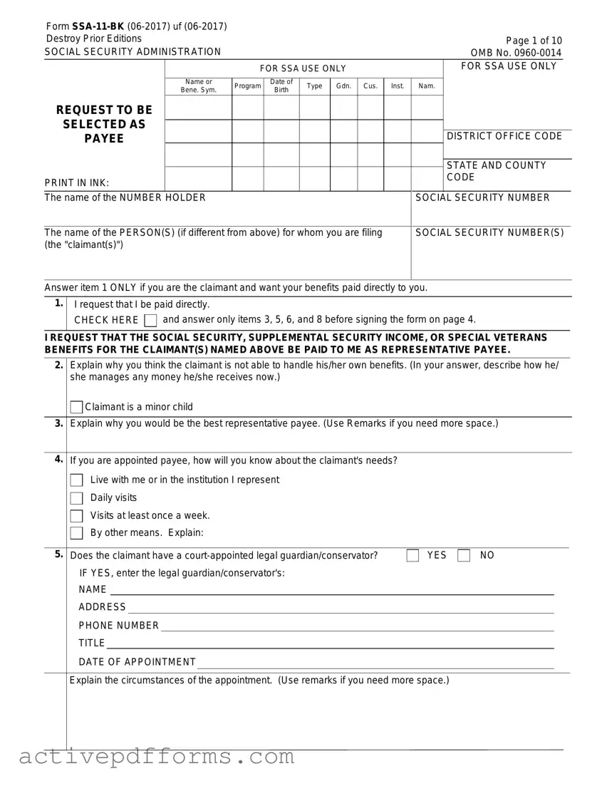 Free Ssa 11 PDF Template