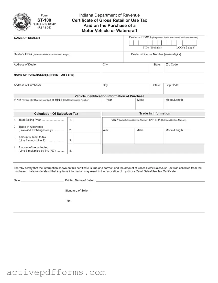 Free St 108 PDF Template