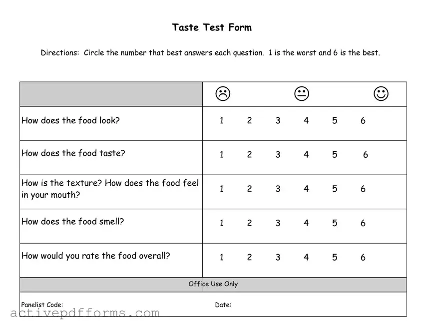 Free Taste Test PDF Template