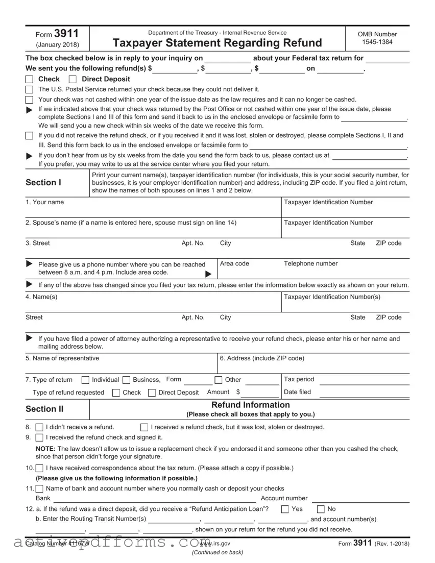 Free IRS 3911 PDF Template