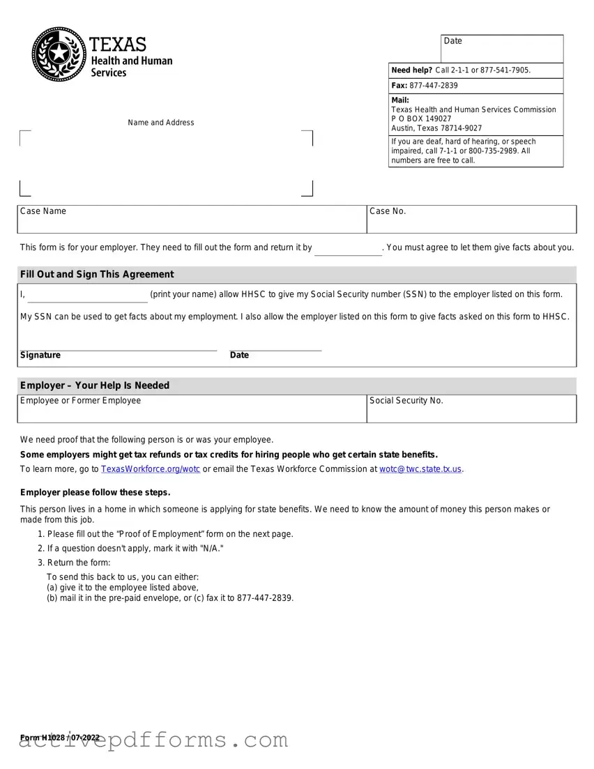 Free Texas Employment Verification PDF Template